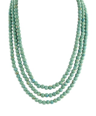 Mint Marble Triple Strand Necklace
