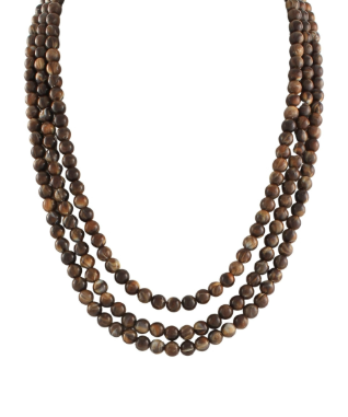 Brown Marble Triple Strand Necklace