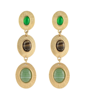 Paloma Green Multicolor Triple Drop Earrings