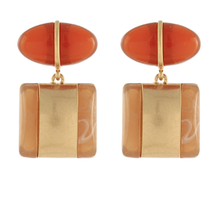 Deep Coral & Peach Earrings