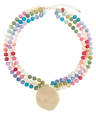 Colorful Beaded Circle Pendant Necklace