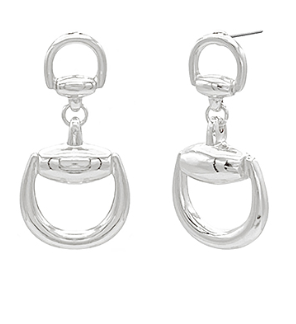 Silver Horse Bit Drop Earrings