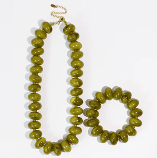 Sugar Bead Olive Necklace & Bracelet Set - Instyle Boutique