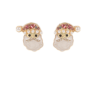 Pink Santa Stud Earrings - Instyle Boutique