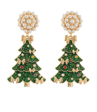 Pearls & Pine Christmas Earrings - Instyle Boutique