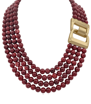 The Gilded Strand Wine Beaded Necklace - Instyle Boutique