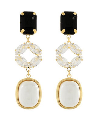Midnight Tiered Stone Drop Earrings - Instyle Boutique