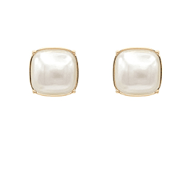 Square Pearl Stud Earrings in Gold - Instyle Boutique