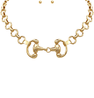 Horsebit Chain Link Necklace Set - Instyle Boutique