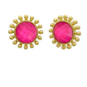 Fuchsia Sunburst Stud Earrings - Instyle Boutique