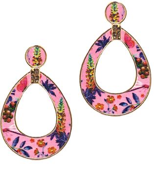 Pink Floral Teardrop Earrings - Instyle Boutique