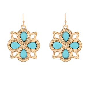 Turquoise Flower Drop Earrings - Instyle Boutique