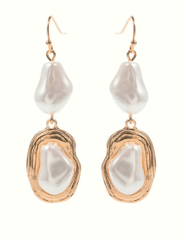 Baroque Pearl Drop Earrings with Gold Frame - Instyle Boutique