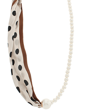 Polka Dot Pearl Scarf Necklace - Instyle Boutique