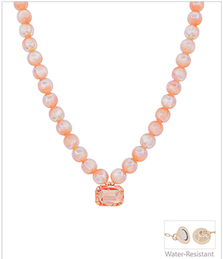 Peachy Glow Crystal Beaded Necklace - Instyle Boutique