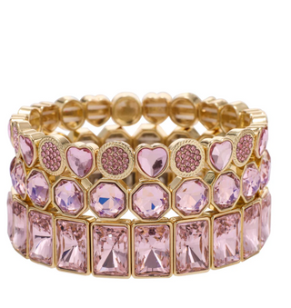 Pink In Love Bracelet Stack Set