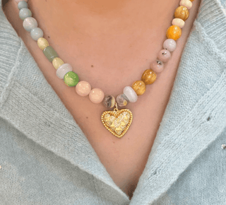 Rainbow Gem Heart Necklace - Instyle Boutique