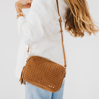 Suede Woven Willow Camera Crossbody Bag ~PREORDER~ - Instyle Boutique
