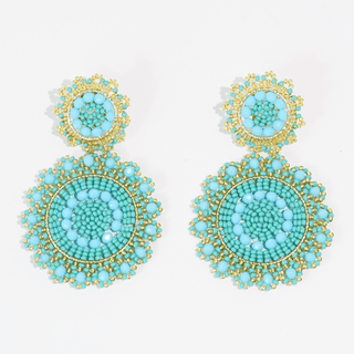 Turquoise Bloom Beaded Earring ~PREORDER~ - Instyle Boutique