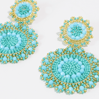 Turquoise Bloom Beaded Earring ~PREORDER~ - Instyle Boutique