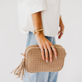 Suede Woven Willow Camera Crossbody Bag ~PREORDER~ - Instyle Boutique