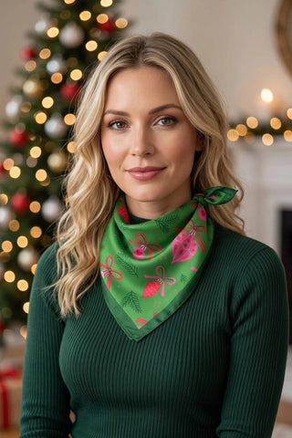 Green & Pink Ornament Scarf - Instyle Boutique