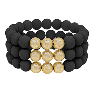 Black & Gold Bracelet Set - Instyle Boutique