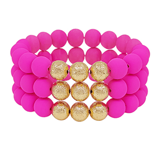 Pink & Gold Bracelet Set