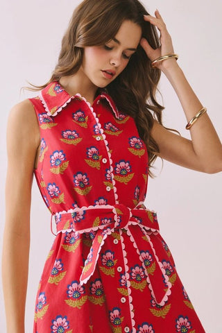 Poppy Red Floral Dress - Instyle Boutique