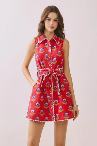 Poppy Red Floral Dress - Instyle Boutique
