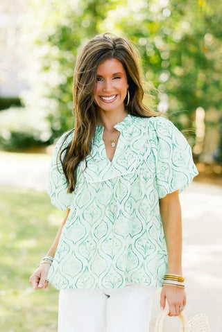 Evergreen Whimsical Floral Blouse - Instyle Boutique