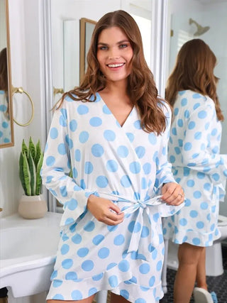 Blue Polka Dot Robe ~PREORDER~ - Instyle Boutique