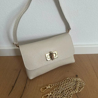 Vicky Beige Leather Handbag