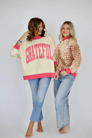 Grateful 2-Sided Mock Sweatshirt ~PREORDER~ - Instyle Boutique