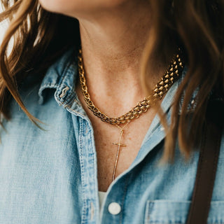 Modern Cross Necklace - WATERPROOF ~PREORDER~ - Instyle Boutique