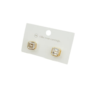 Bezel Diamond Stud Earrings - WATERPROOF ~PREORDER~ - Instyle Boutique