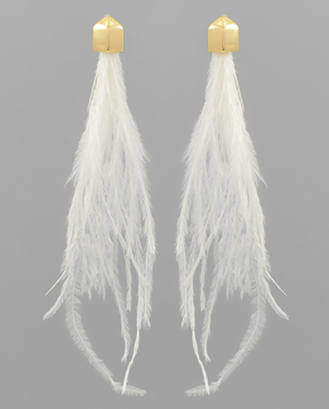 White feather earrings paparazzi deals